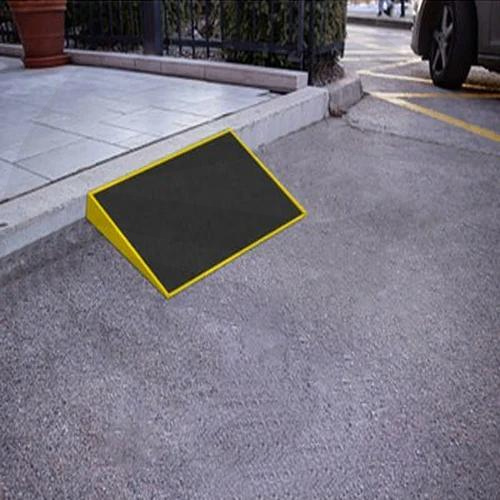 GRP Threshold Access Ramp black and yellow- finishings UK