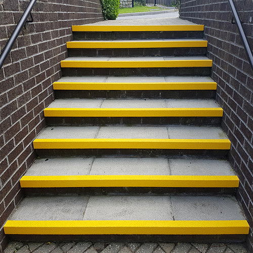 Medium Grit Anti-Slip Stair Nosing front view of stairs- finishings UK